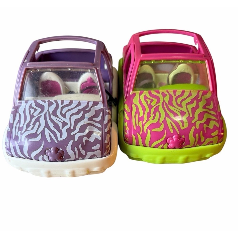 2001  Mattel Polly Pocket Purple & pink Green Zebra 6" Jeep Car Toy Seatbelts